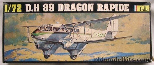Heller 1/72 DH-89 Dragon Rapide - British Civil 'Air Couriers Ltd' or French Air Force Navigation Trainer, 345 plastic model kit